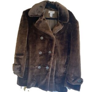 Vintage faux, fur jacket brown coat never used size women’s small